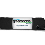 Black microfiber golf towel