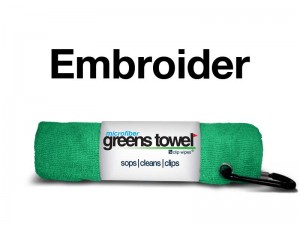 Green Custom Logo Golf Towel