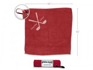 Red Custom Logo Golf Towels
