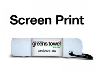 Imprinted Pure White Greens Towels