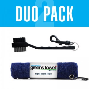 Navy Blue Greens Towel and Club Brush combination