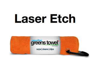 Laser Etch Custom Logo Microfiber golf Towel Orange