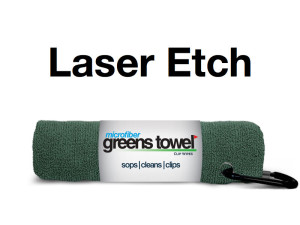 Laser Etch Custom Logo Microfiber Golf Towel Forest Green
