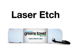 Laser Etch Custom Logo Microfiber Golf Towel White