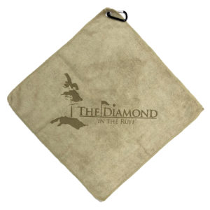 Sand golf towel custom laser etch logo center