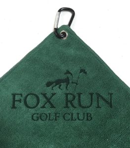 Custom Logo laser Etch Forest Green Microfiber Golf Towels