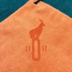 Custom Logo Microfiber golf towel orange laser etch