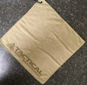 Sand golf towel custom laser etch logo
