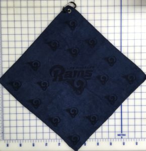 Navy blue golf towel custom laser etch scatter logo