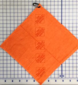 Orange golf towel custom laser etch logo